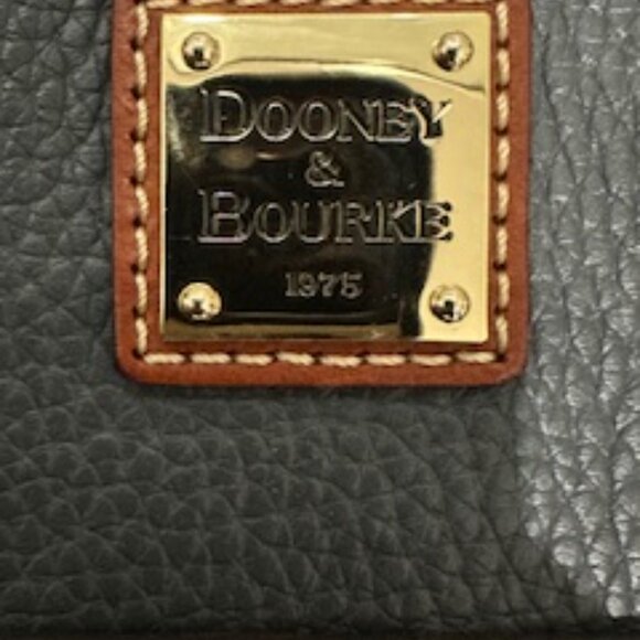 Dooney & Bourke Pebble Leather Small Lexington Tote Dark Grey EUC - Picture 5 of 7